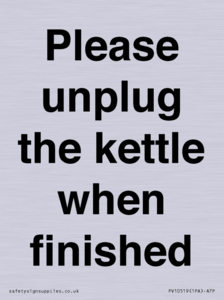 Please unplug the kettle when finished